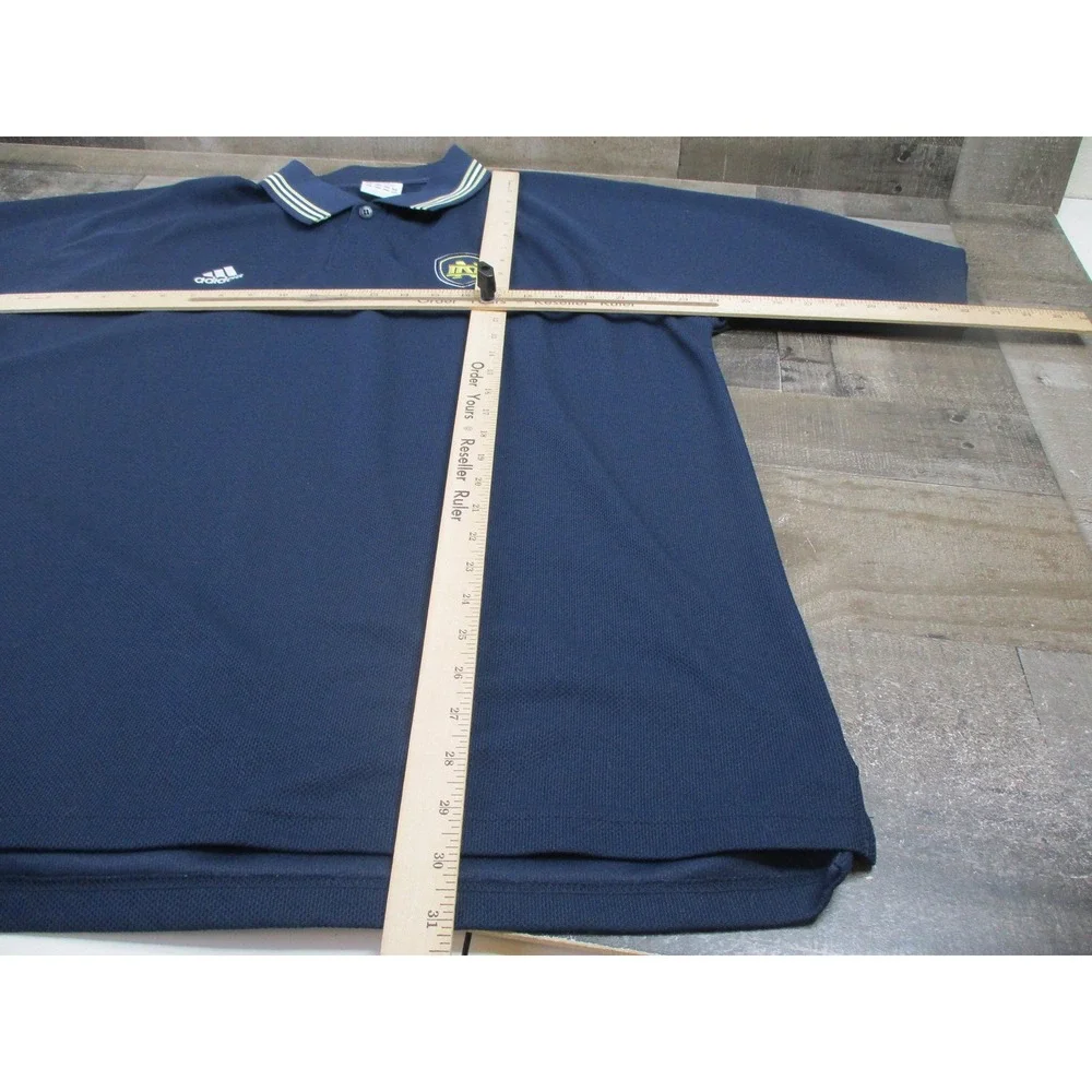 Notre Dame Fighting Irish Shirt Polo Mens 2XL Blue NCAA Football Adidas